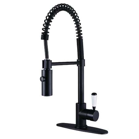 Gourmetier LS8770DPL Paris Single-Handle Pre-Rinse Kitchen Faucet, Matte Black LS8770DPL